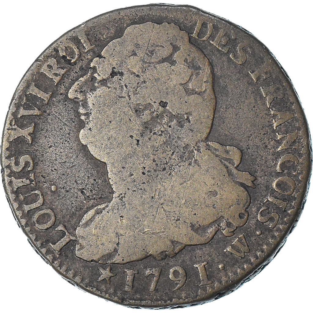 Frankrijk, Louis XVI, 2 sols François, 1791 / AN 3, Lille, 2e sem, FR, Métal