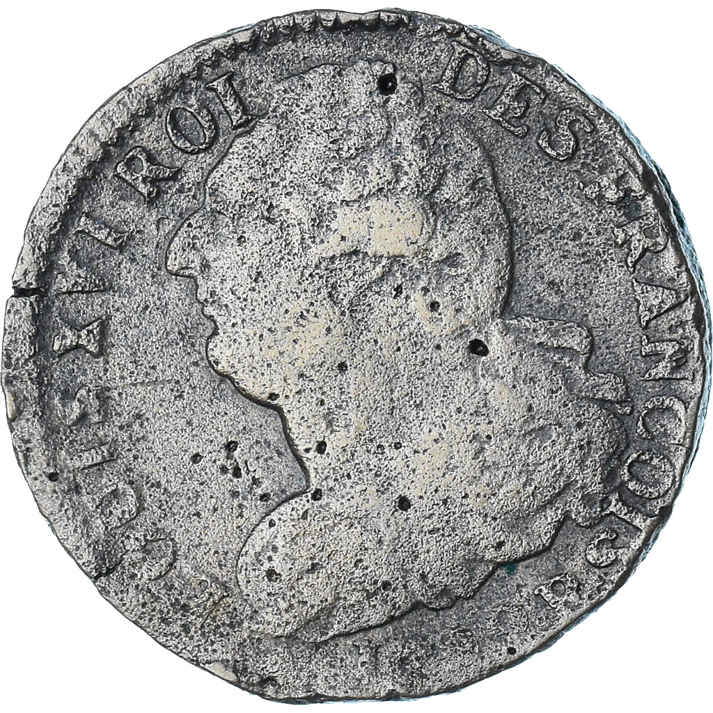 França, Louis XVI, 2 sols François, 1792 / AN 4, Rouen, F(12-15), Métal de