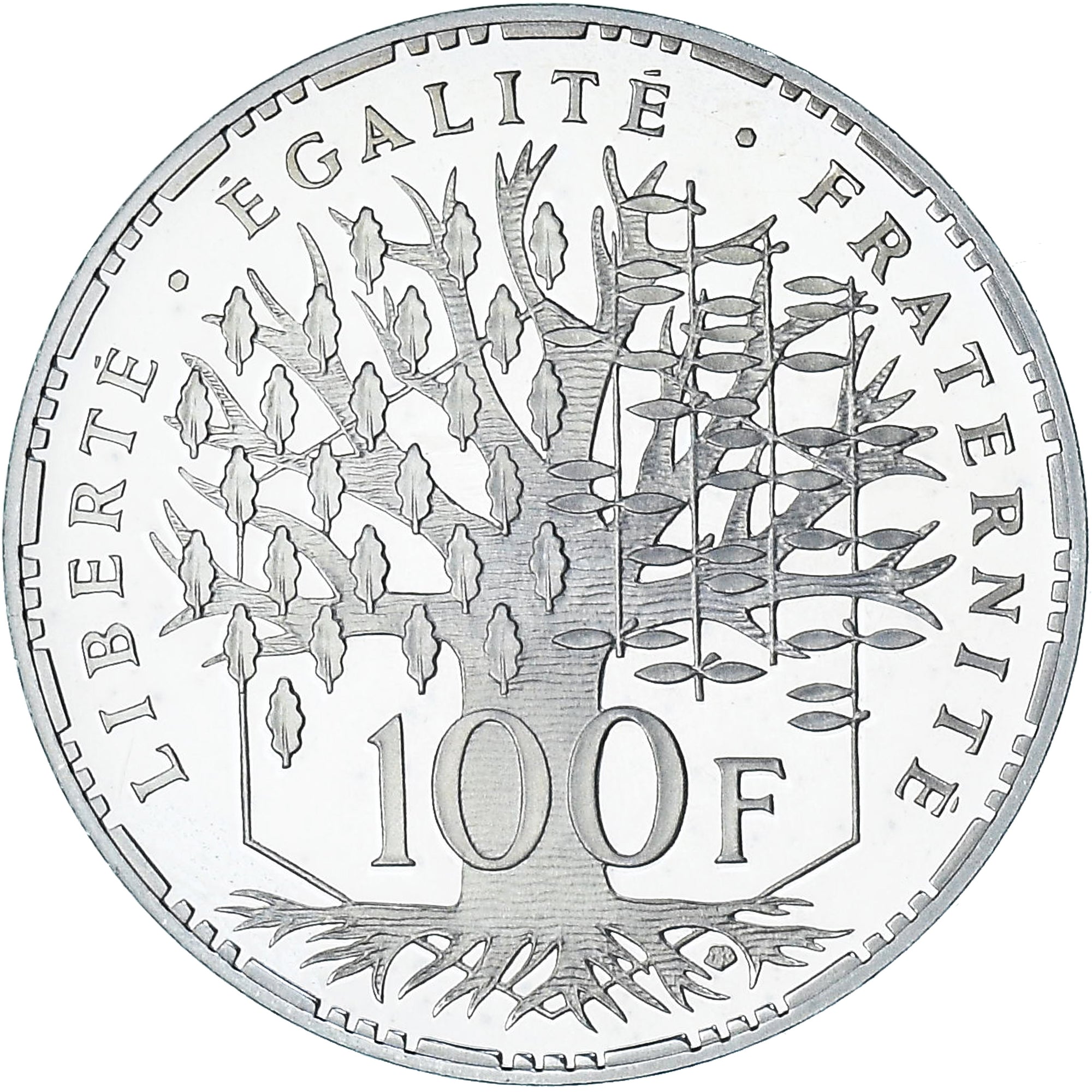 Francja, Panthéon, 100 Francs, 2001, Paris, Série BE, MS(65-70), Srebro