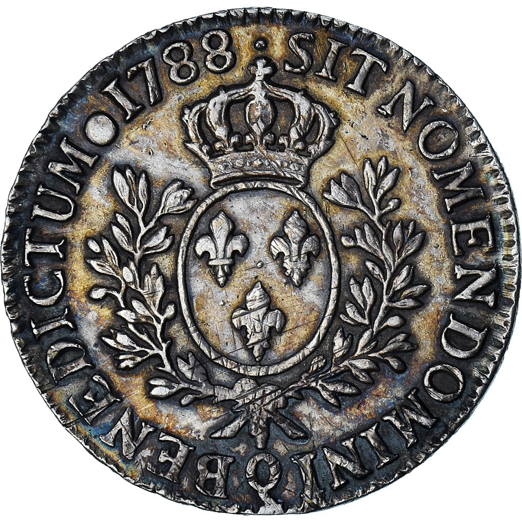 Francia, Louis XVI, Ecu aux branches d'olivier, 1788, Perpignan, BB, Argento
