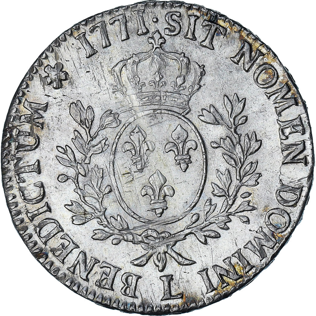 France, Louis XV, Écu à la vieille tête, 1771, Bayonne, MS(60-62), Silver