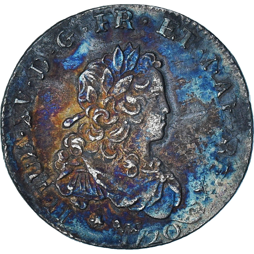 Francia, Louis XV, 1/3 écu de France, 1720, Paris, réformé, BB+, Argento