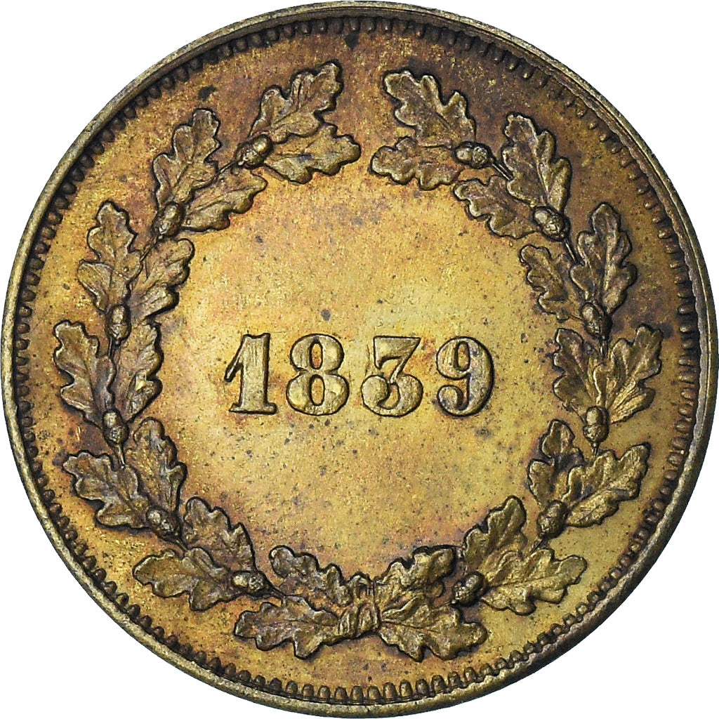 Frankreich, Louis-Philippe, Louis XIII, Essai Décime, 1839, VZ+, Kupfer