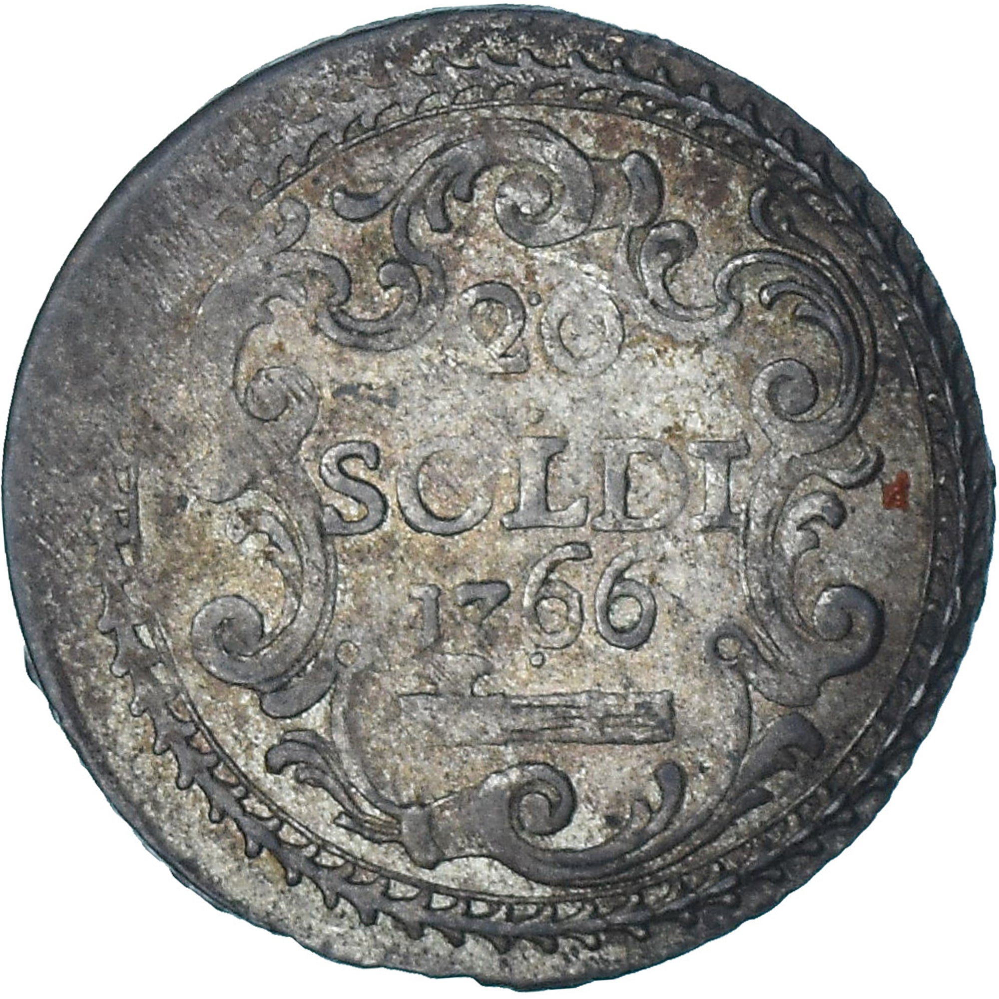 France, Pascal Paoli, 20 Soldi, 1766, Murato, Very rare, EF(40-45), Billon