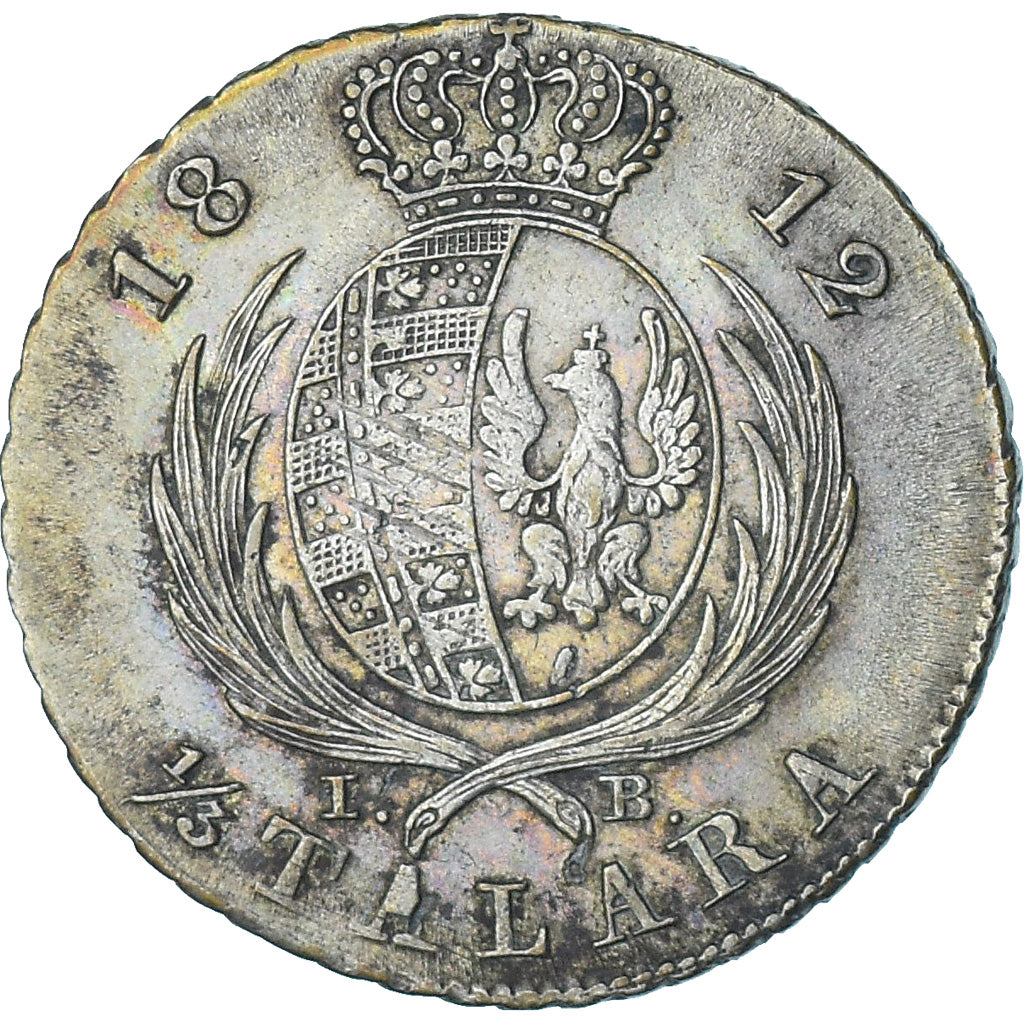 Polonia, Friedrich August I, 1/3 Talara, 1812, Warsaw, BB+, Argento