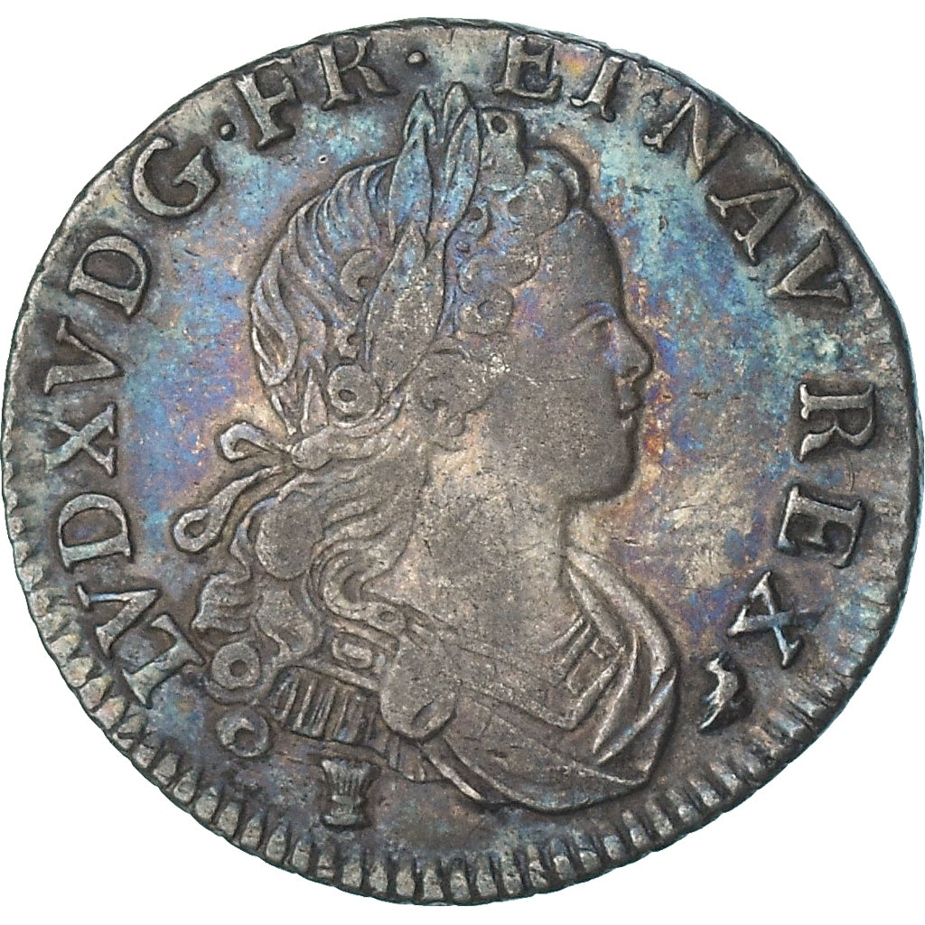 France, Louis XV, 1/4 d'écu de Navarre, 1718, Rennes, EF(40-45), Silver