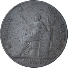 France, Monneron de 2 Sols, 1791 / AN 3, Birmingham, VF(30-35), Copper