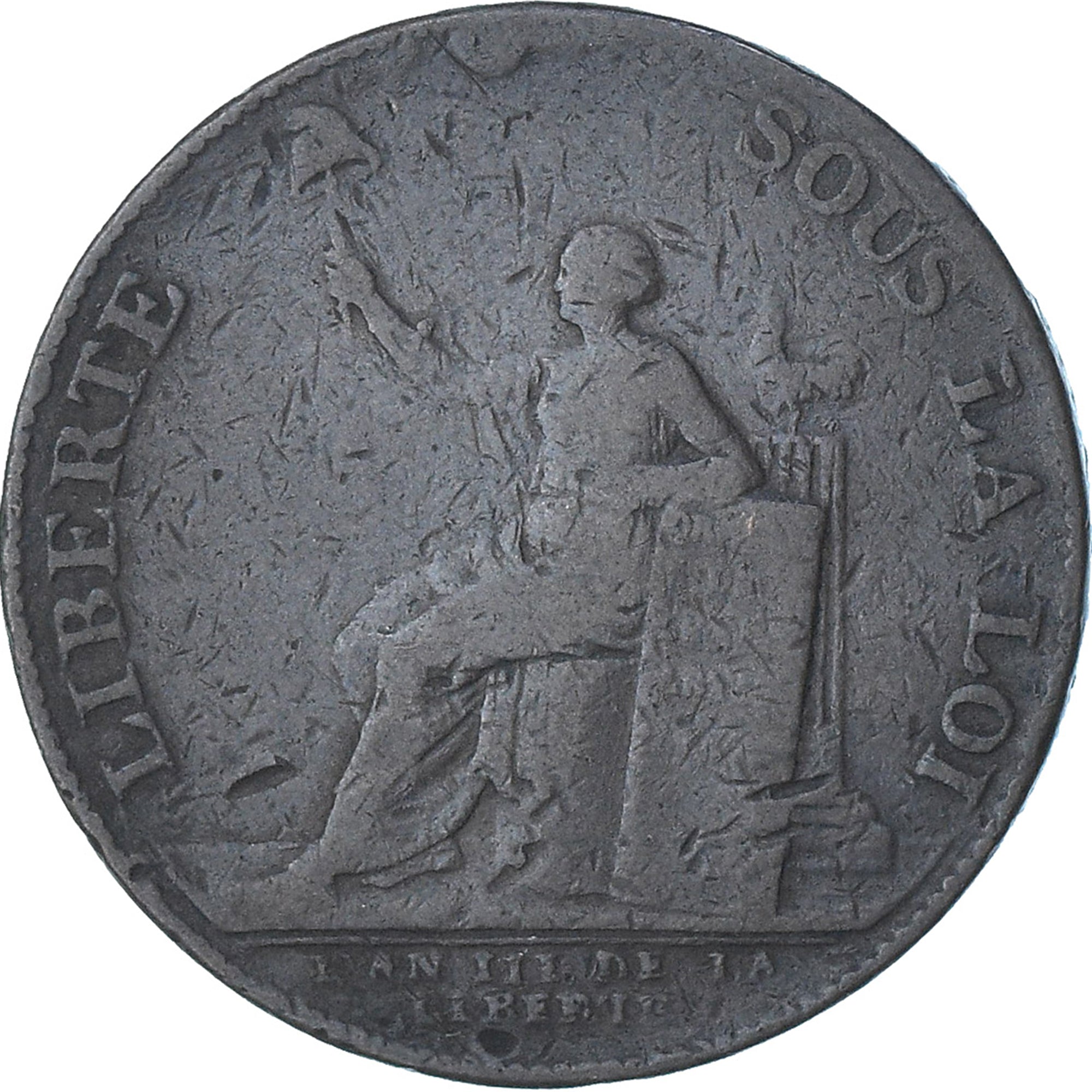 Frankrijk, Monneron de 2 Sols, 1791 / AN 3, Birmingham, FR, Koper