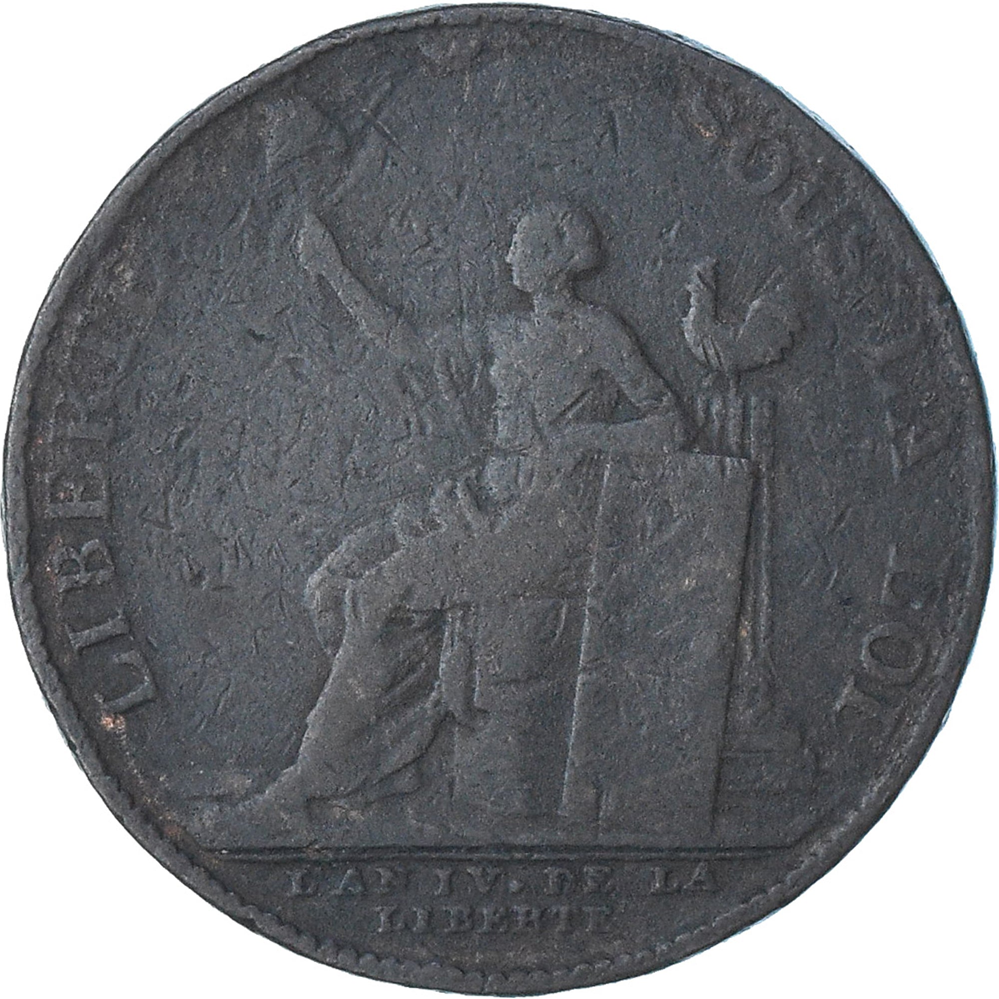 France, Monneron de 2 Sols, 1792 / AN 4, Birmingham, B+, Cuivre