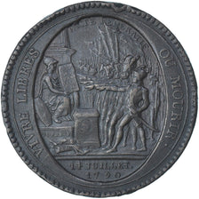 France, Monneron de 5 Sols, 1792 / AN 4, Birmingham, AU(50-53), Copper