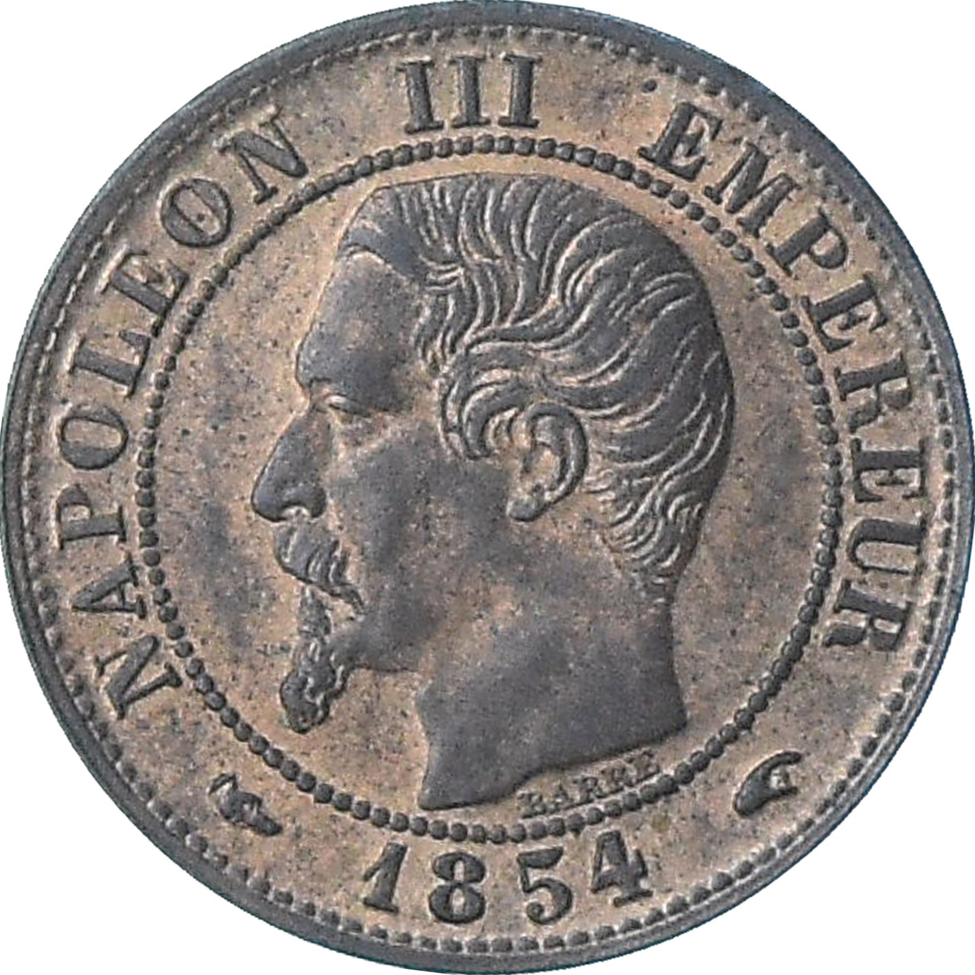 France, Napoleon III, 1 Centime, 1854, Paris, AU(55-58), Bronze, KM:775.1