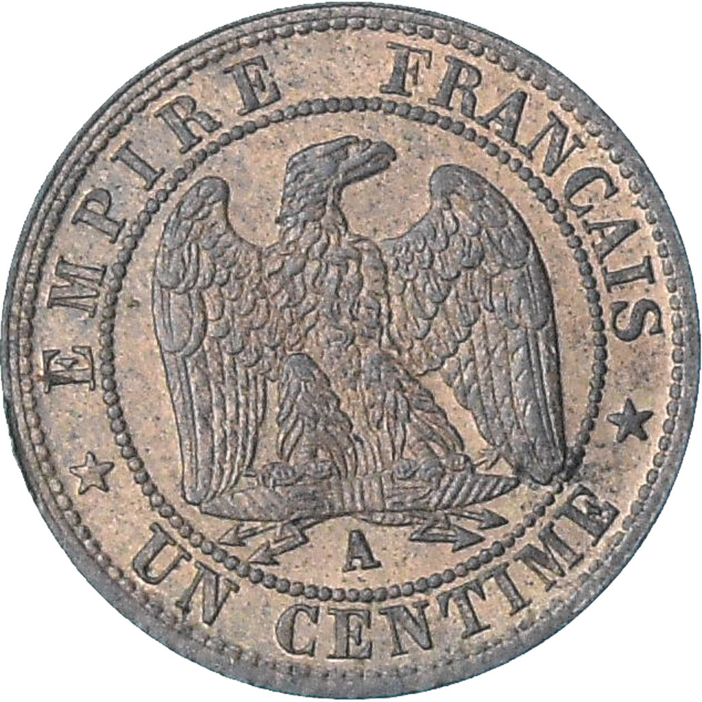 France, Napoleon III, 1 Centime, 1854, Paris, AU(55-58), Bronze, KM:775.1