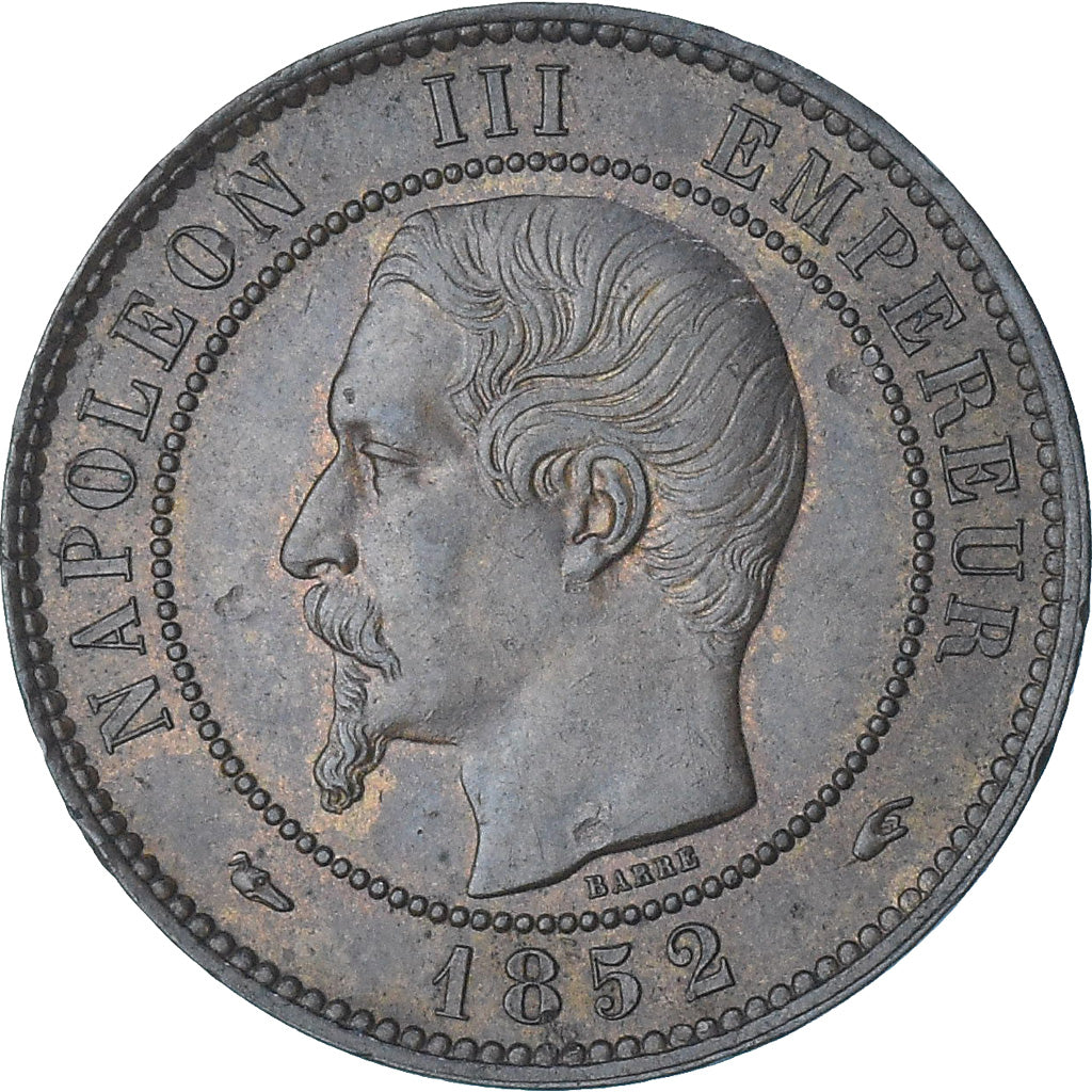 Frankreich, Napoleon III, 10 Centimes, 1852, Paris, VZ, Bronze, KM:771.1