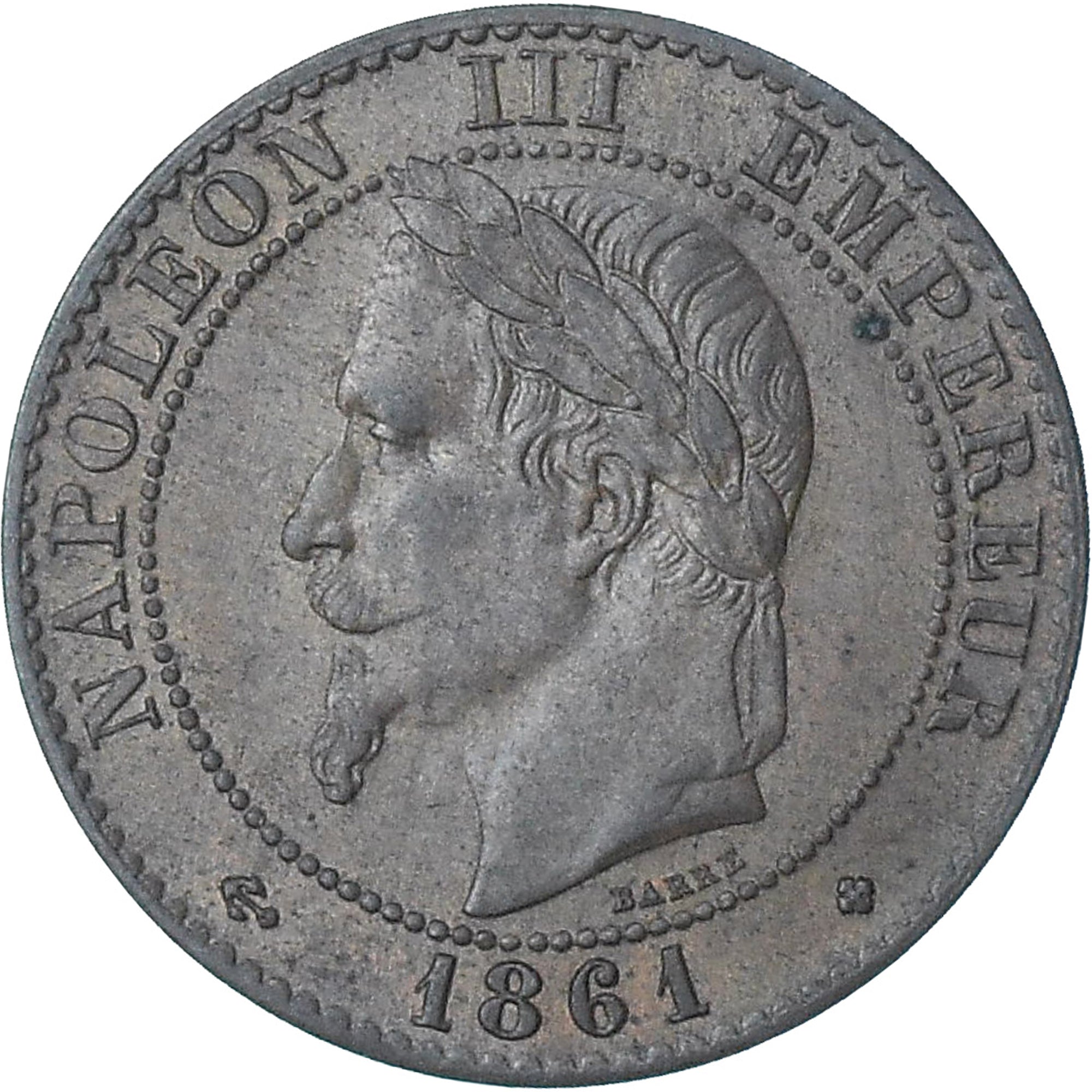 Frankreich, Napoleon III, 2 Centimes, 1861, Strasbourg, VZ, Bronze, KM:796.5