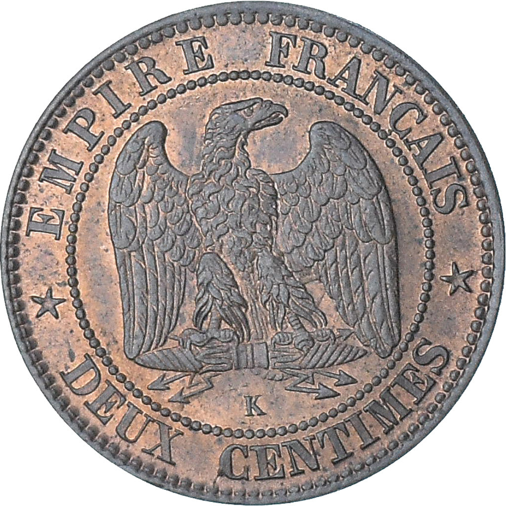 Frankreich, Napoleon III, 2 Centimes, 1862, Bordeaux, VZ+, Bronze, KM:796.6