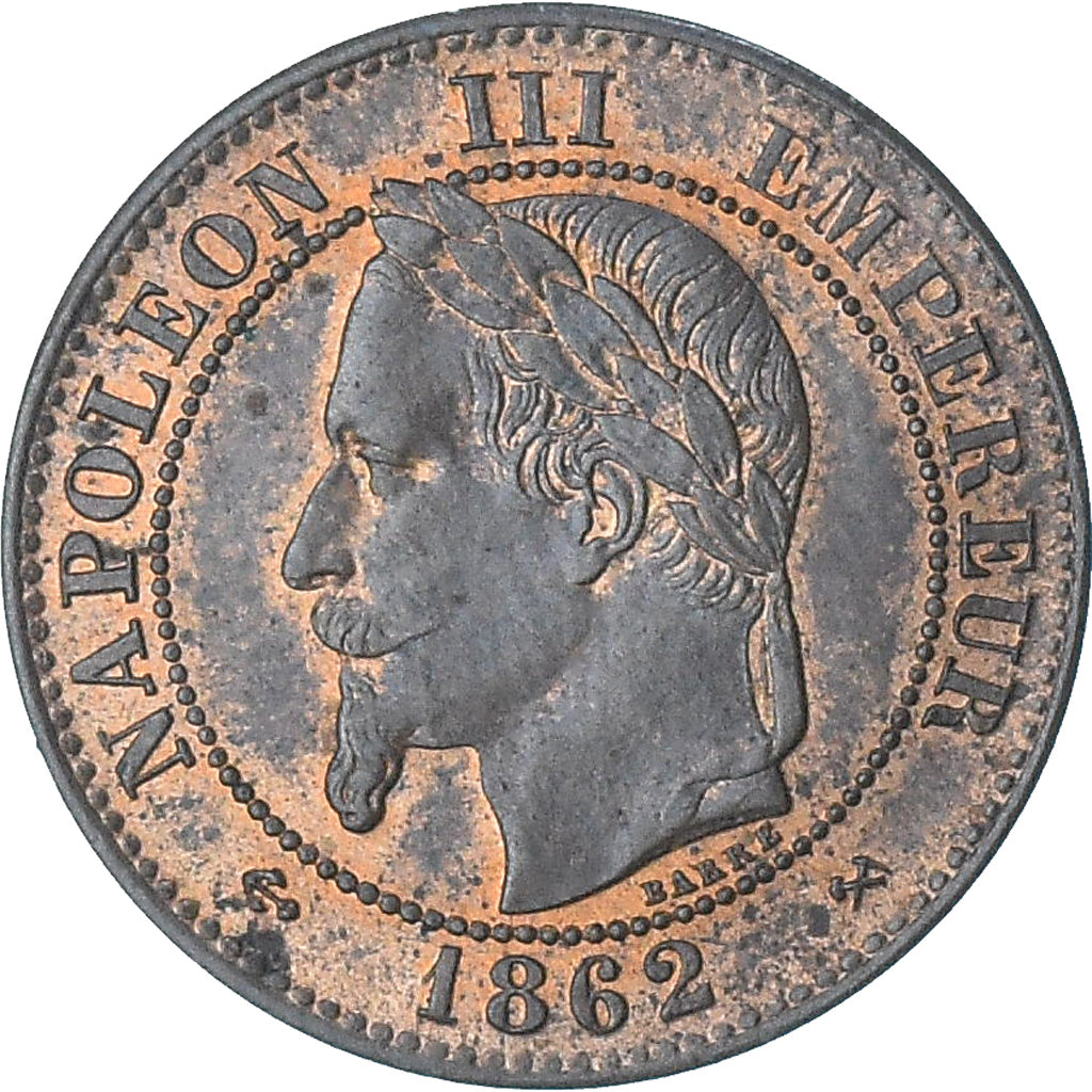 Frankreich, Napoleon III, 2 Centimes, 1862, Bordeaux, VZ+, Bronze, KM:796.6