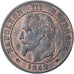 Francja, Napoleon III, 2 Centimes, 1862, Bordeaux, MS(60-62), Brązowy