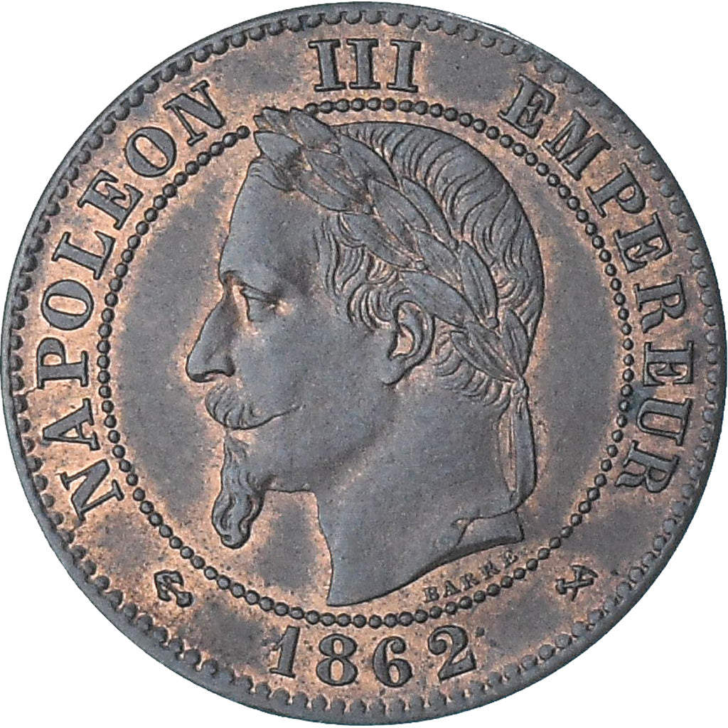 Frankreich, Napoleon III, 2 Centimes, 1862, Bordeaux, VZ+, Bronze, KM:796.6