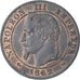 Francja, Napoleon III, 2 Centimes, 1862, Bordeaux, MS(60-62), Brązowy