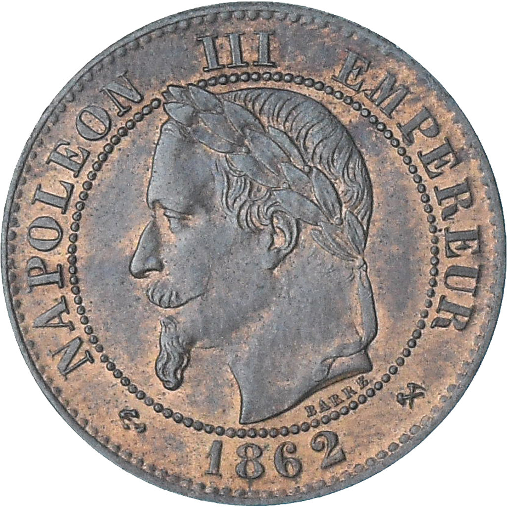 Frankreich, Napoleon III, 2 Centimes, 1862, Bordeaux, VZ+, Bronze, KM:796.6