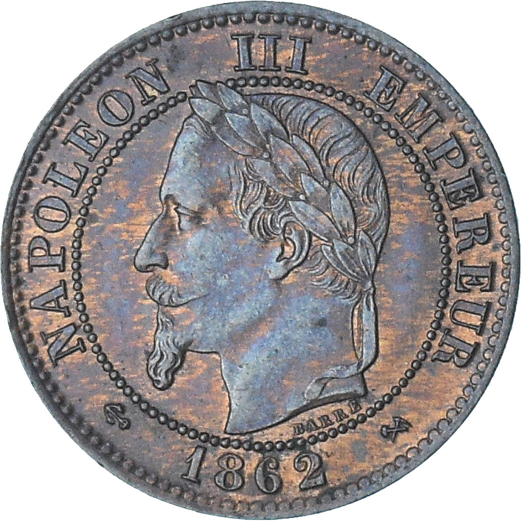 Francia, Napoleon III, 2 Centimes, 1862, Bordeaux, SC, Bronce, KM:796.6