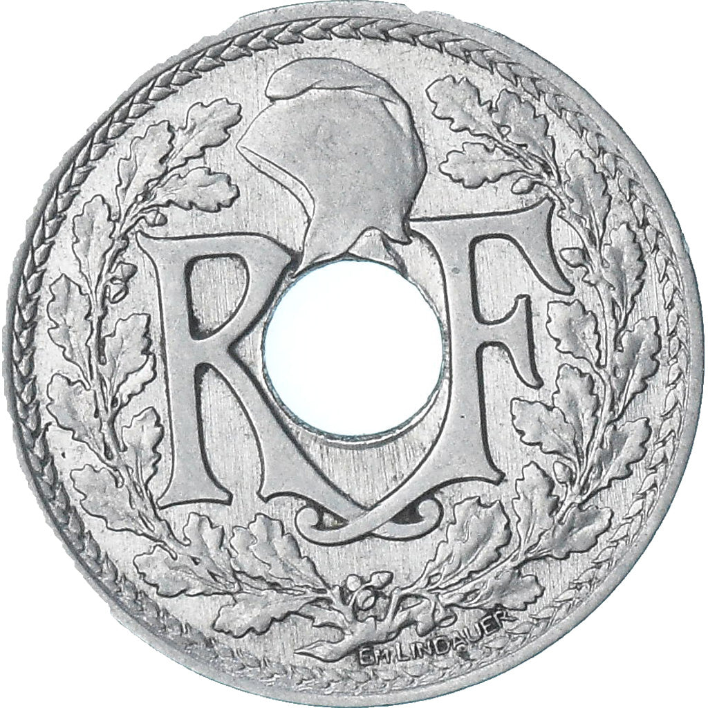 Francja, Lindauer, 25 Centimes, 1917, Paris, Souligné, AU(50-53), Nikiel