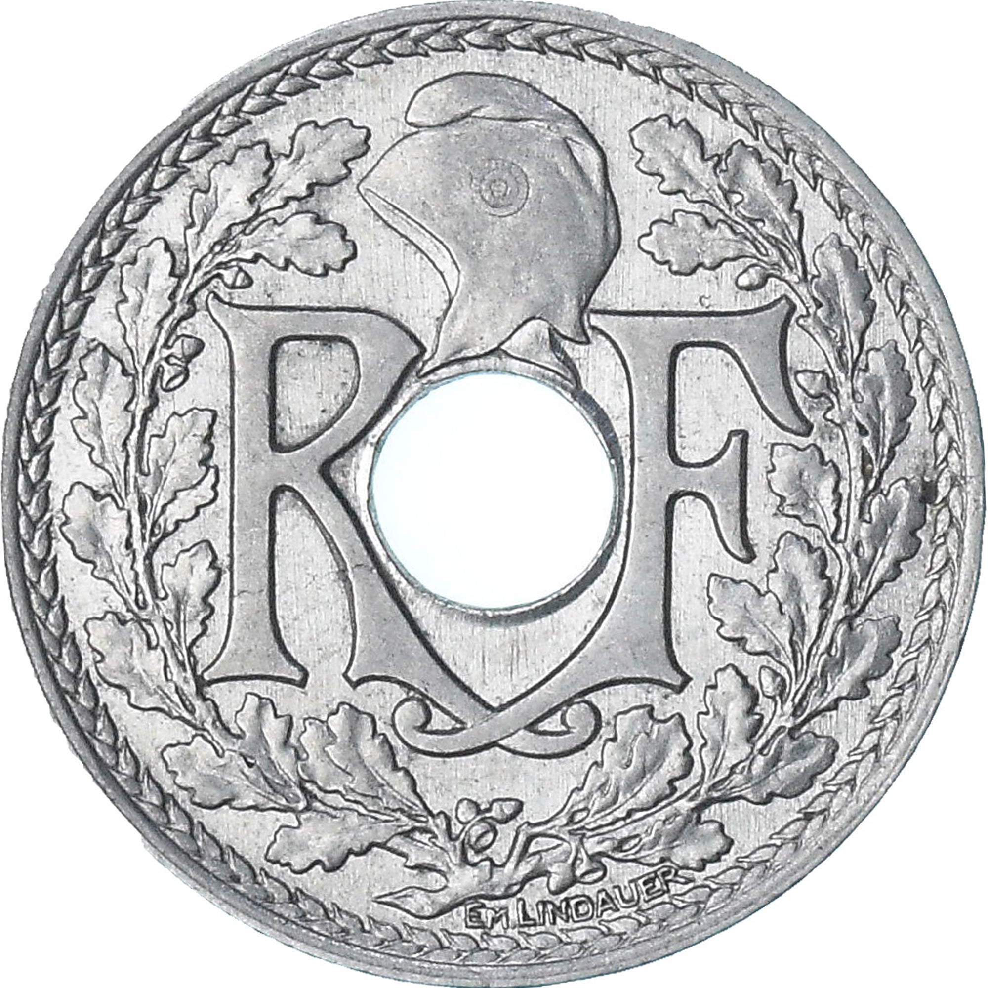 Frankrijk, Lindauer, 25 Centimes, 1917, Paris, Souligné, PR, Nickel, KM:867