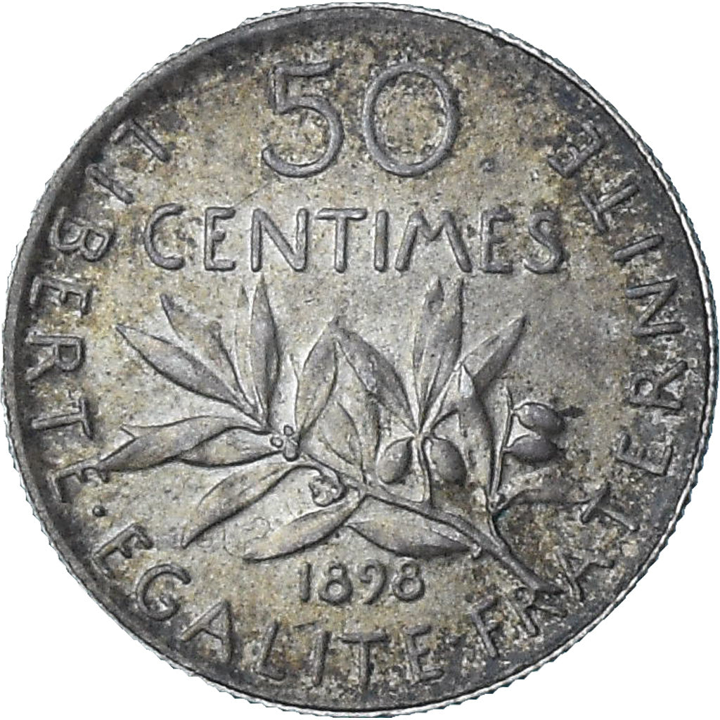 Frankreich, Semeuse, 50 Centimes, 1898, Paris, VZ, Silber, KM:854, Gadoury:420