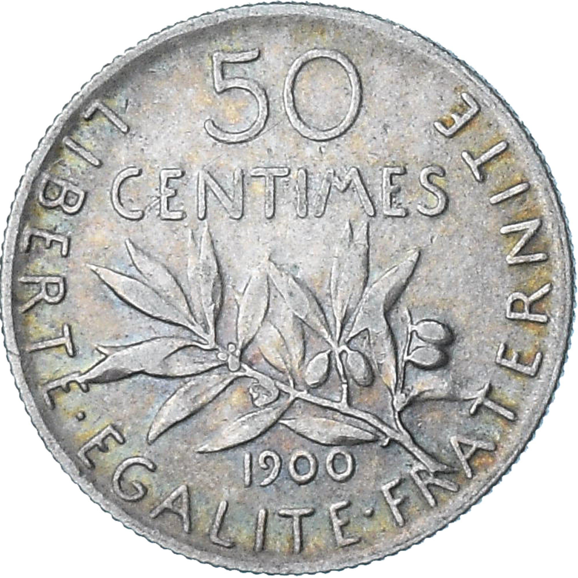 France, Semeuse, 50 Centimes, 1900, Paris, AU(50-53), Silver, KM:854