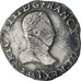 France, Henri III, Teston, 4e type au col plat, 1575, Nantes, VF(20-25), Silver