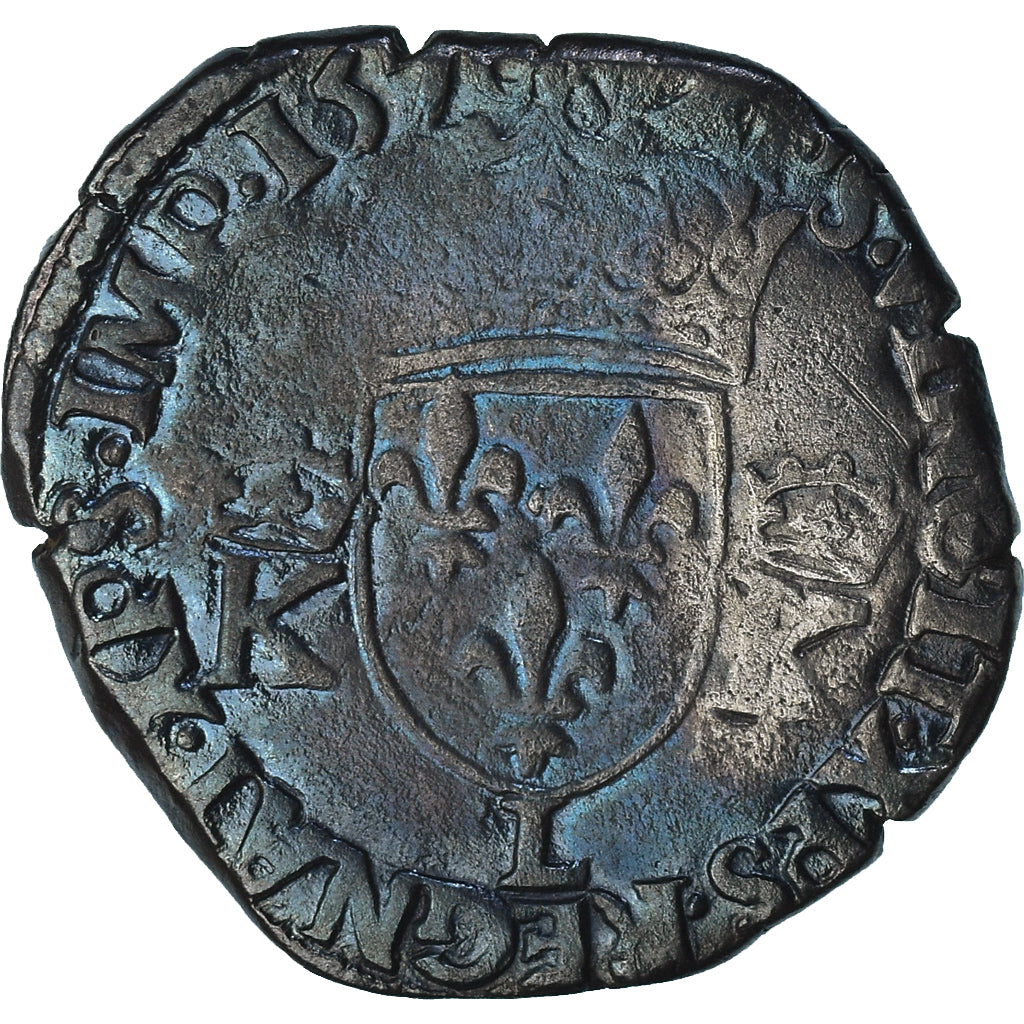 France, Charles IX, Teston au deux K couronnés, 157[?], Bayonne, TB, Argent