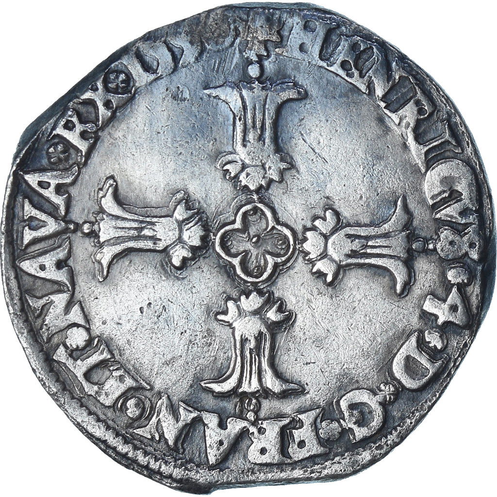 Francia, Henri IV, 1/4 Ecu, 1590, Bayonne, Variety, BB, Argento, Gadoury:597A