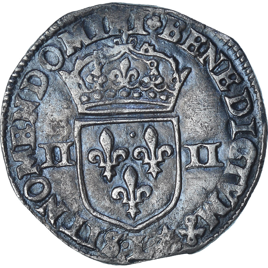Francia, Henri IV, 1/4 Ecu, 1590, Bayonne, Variety, BB, Argento, Gadoury:597A