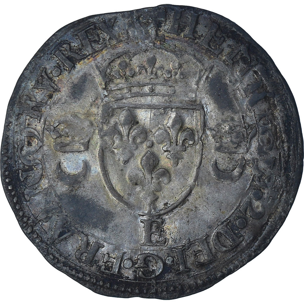 Francia, Henri II, Douzain aux croissants, 1550, Tours, BC+, Vellón