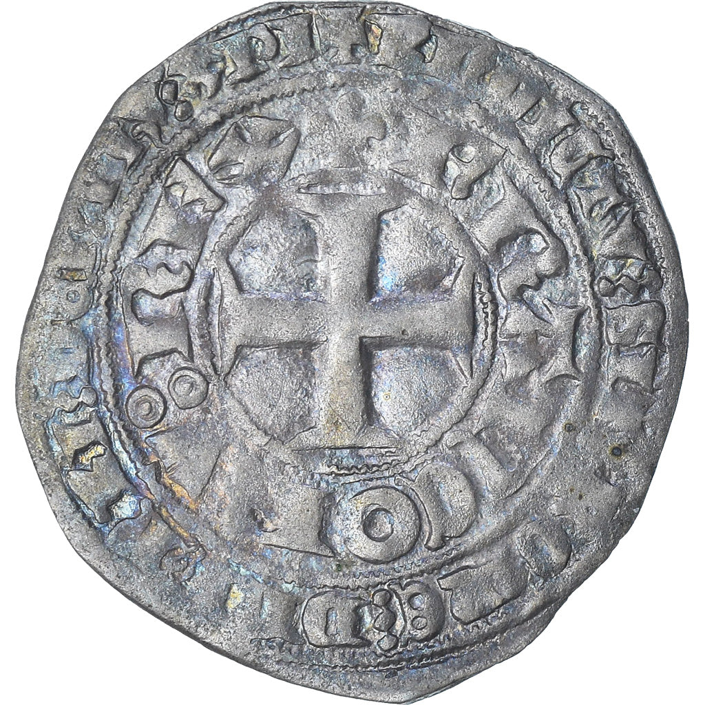 France, Charles V, Blanc au K, 1364-1380, VF(30-35), Silver, Duplessy:363