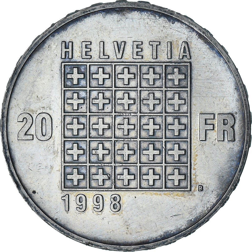 Switzerland, Confédération, 20 Francs, 1998, Bern, BE, MS(60-62), Silver