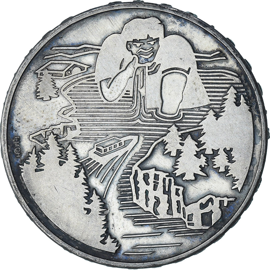 Szwajcaria, Géant Gargantua, 20 Francs, 1996, Bern, MS(60-62), Srebro, KM:76
