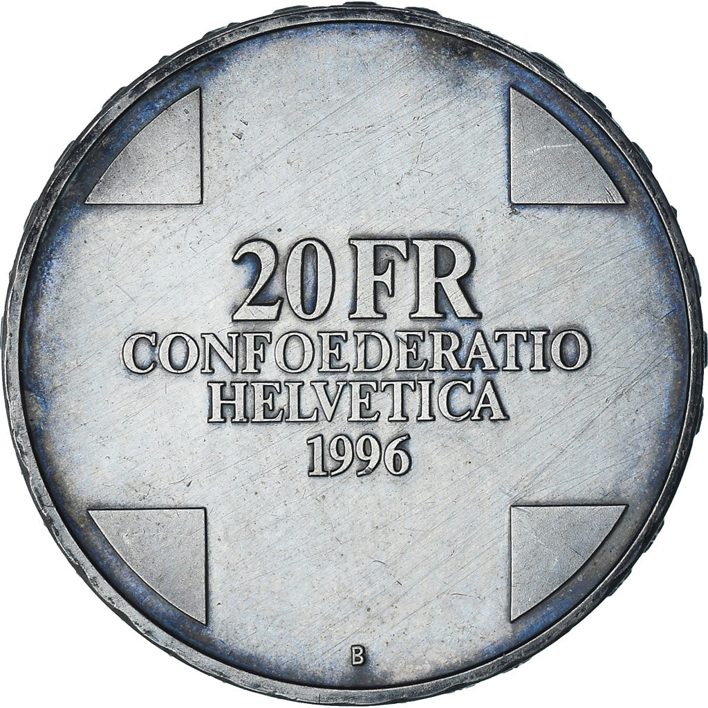 Szwajcaria, Géant Gargantua, 20 Francs, 1996, Bern, MS(60-62), Srebro, KM:76