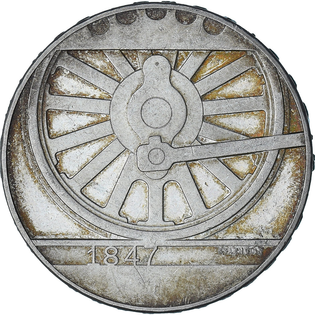 Switzerland, 150 ans rail suisse, 20 Francs, 1997, Bern, BE, MS(60-62), Silver