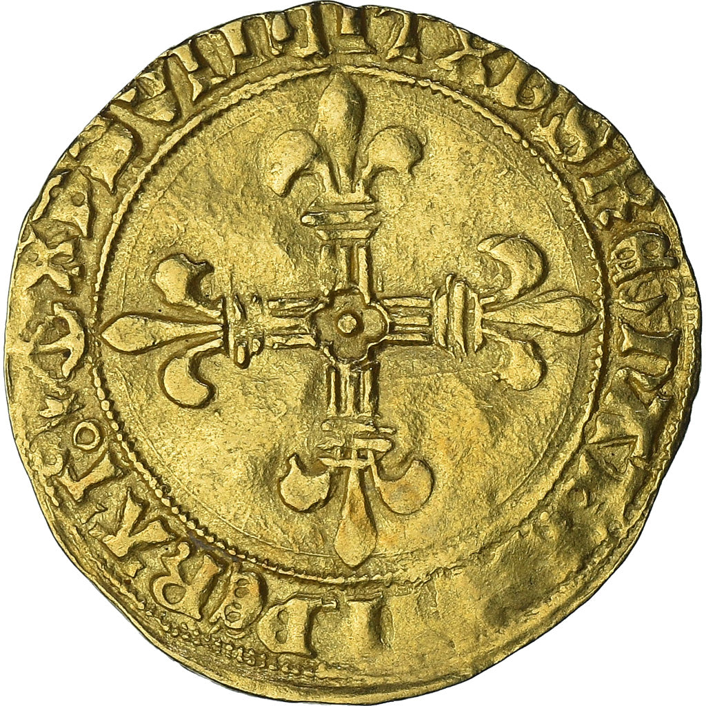 Francja, Louis XI, Écu d'or au soleil, 1461-1483, Bordeaux, Rzadkie, AU(55-58)