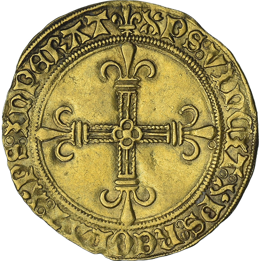 Francia, Charles VIII, Écu d'or au soleil, 1494-1498, Poitiers, Oro, MBC+