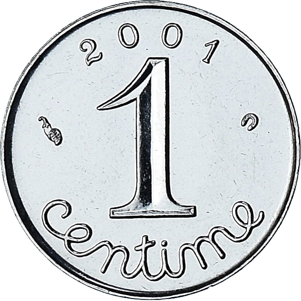 France, Épi, 1 Centime, 2001, Paris, Série FDC.BU, MS(65-70), Stainless Steel