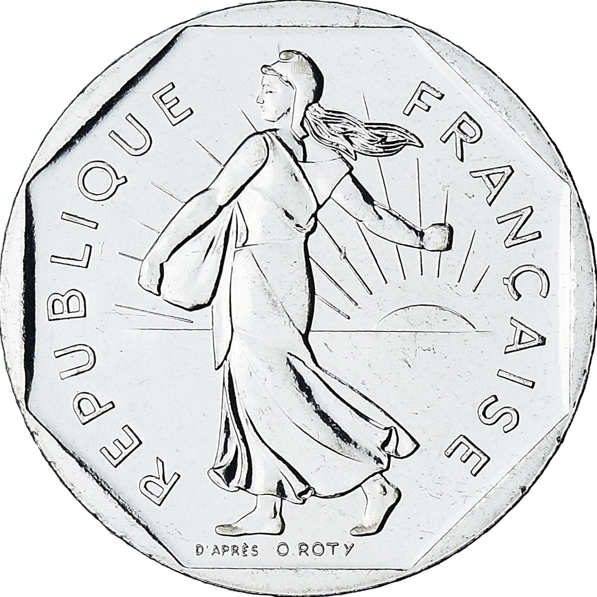 Frankreich, Semeuse, 2 Francs, 2001, Paris, Série FDC.BU, STGL, Nickel