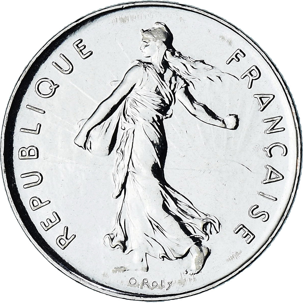 Francja, Semeuse, 5 Francs, 2001, Paris, Série FDC.BU, MS(65-70), Cupronickel