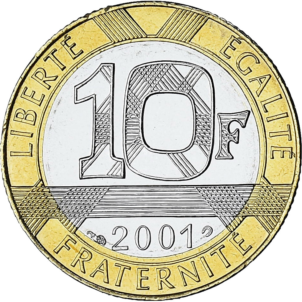 Francia, Génie, 10 Francs, 2001, Paris, Série FDC.BU, FDC, Bi-metallico