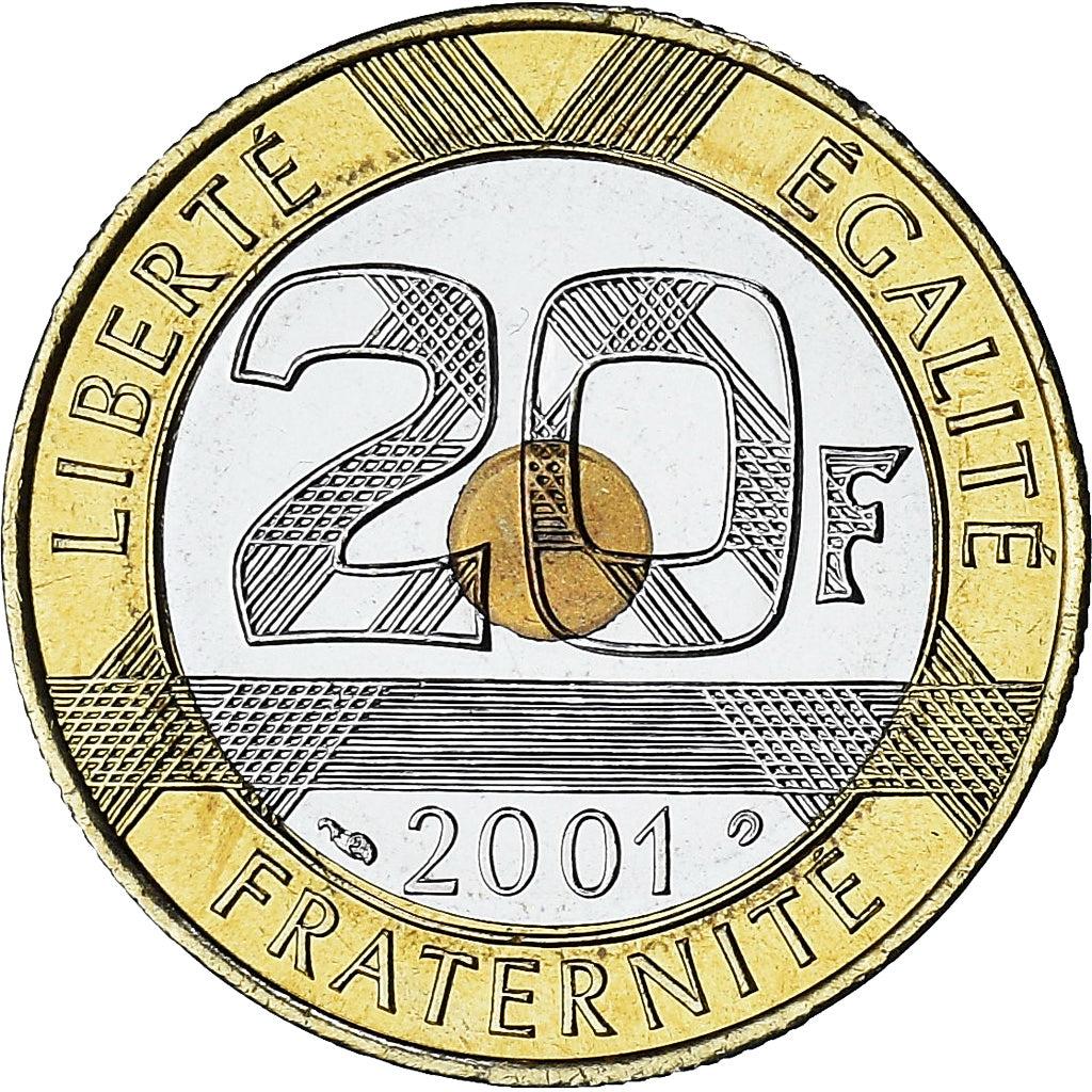 France, Mont Saint Michel, 20 Francs, 2001, Paris, Série FDC.BU, MS(65-70)