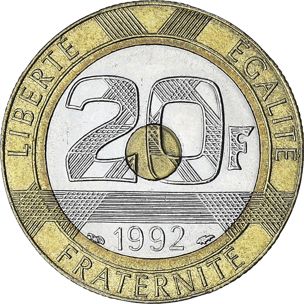 França, Mont Saint Michel, 20 Francs, 1992, Paris, V Ouvert, MS(63)