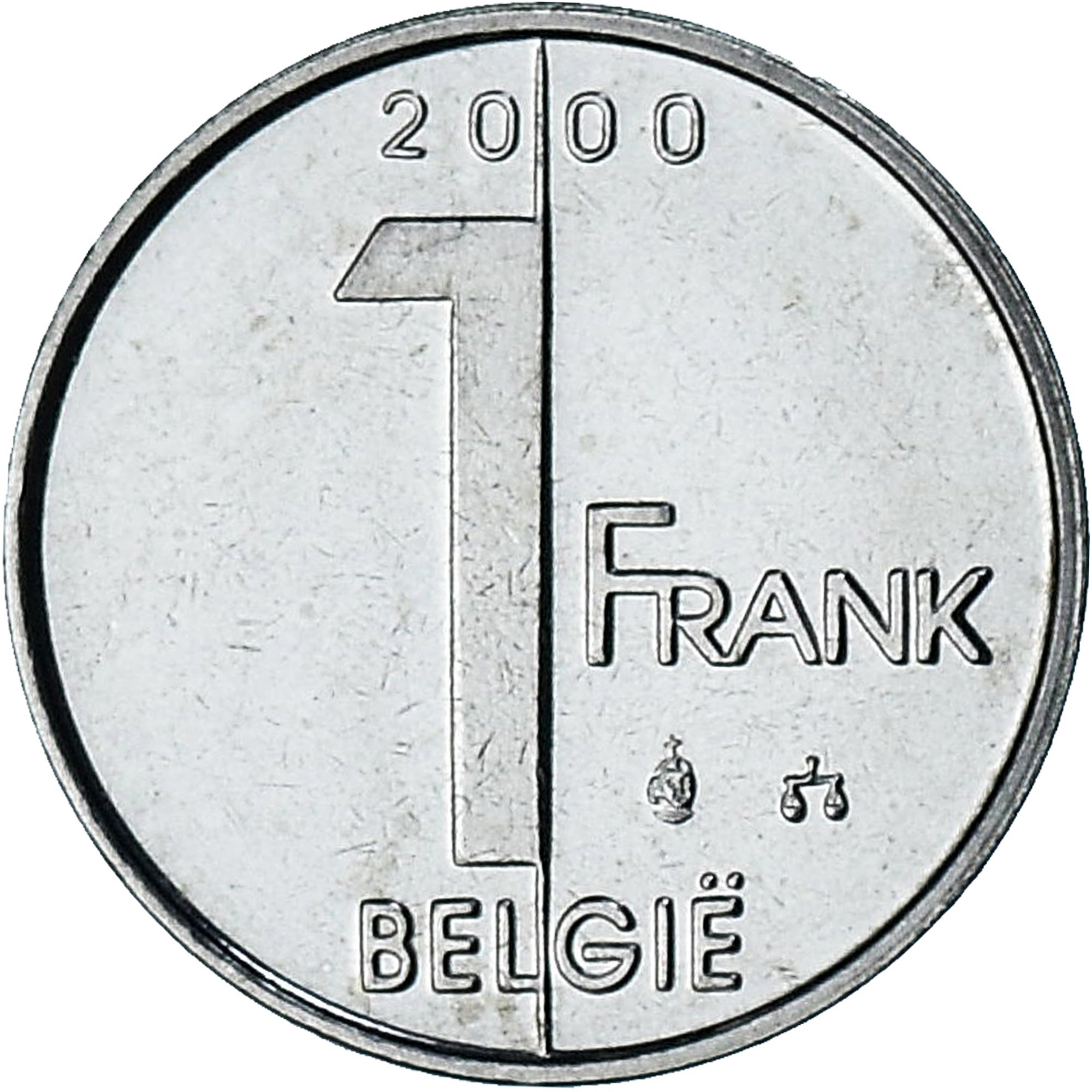 Bélgica, Albert II, Franc, 2000, série FDC, MS(65-70), Ferro Niquelado, KM:188