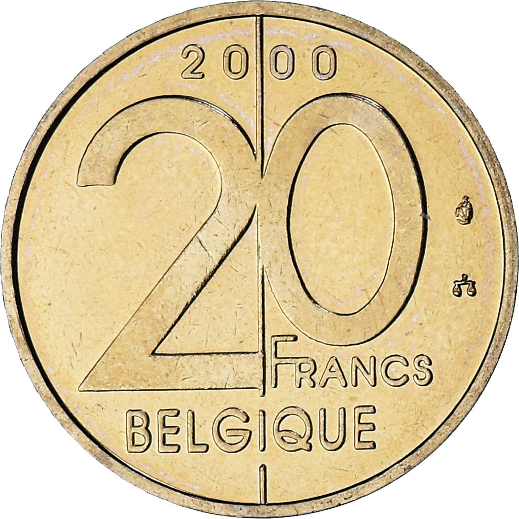 Belgien, Albert II, 20 Francs, 20 Frank, 2000, série FDC, STGL, Nickel-Bronze