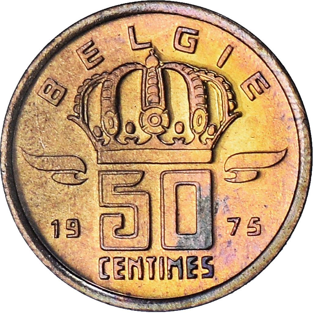 België, Baudouin I, 50 Centimes, 1975, FDC, Bronzen, KM:145